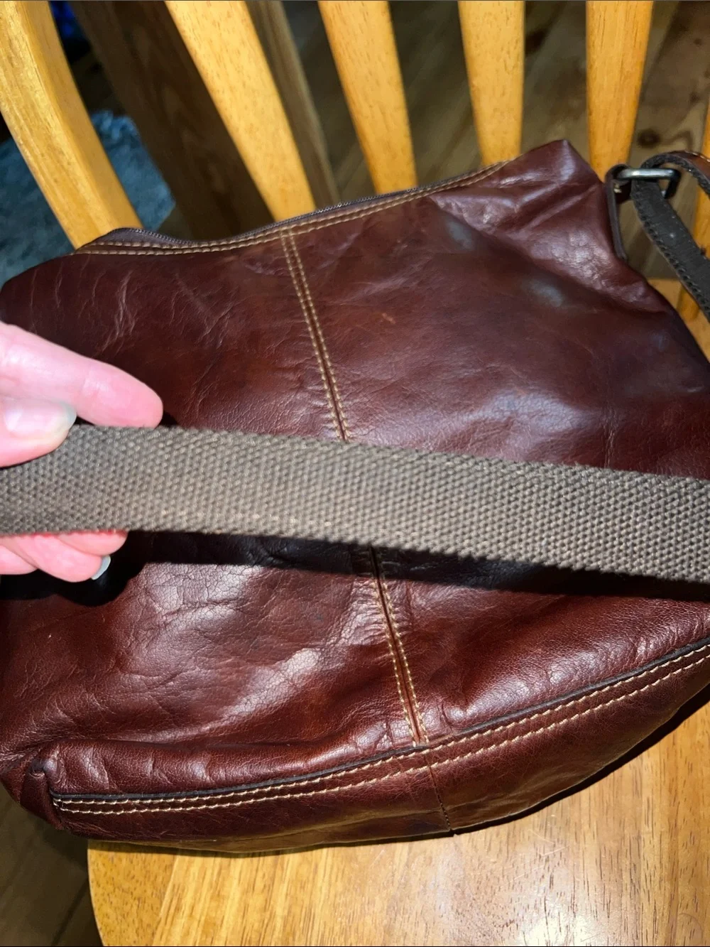 Jack Georges Hobo Bag w/Front Pocket Voyager Collection Buffalo Leather Purse